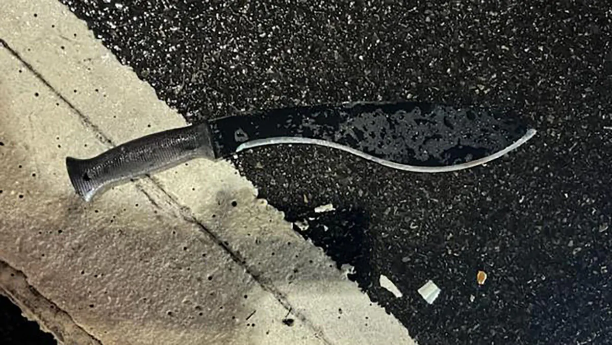 The weapon the suspect allegedly used to attack three New York City police officers on Dec. 31, 2022. (NYPD)
