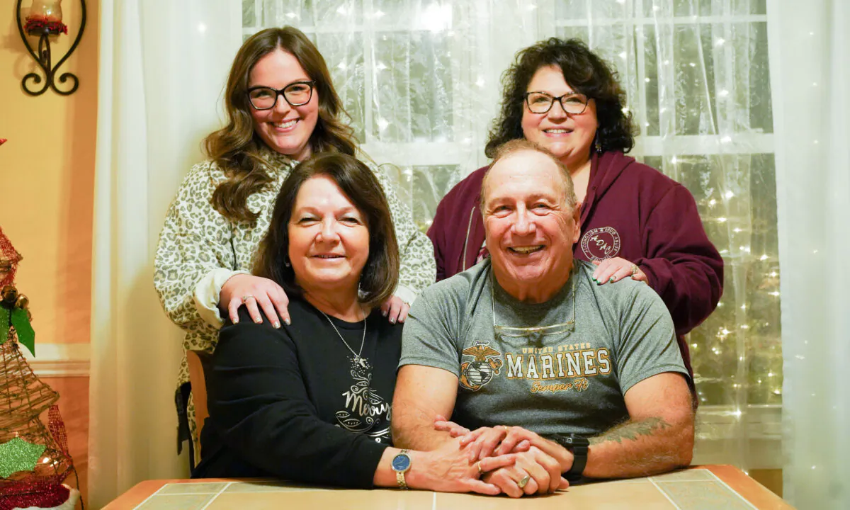 (Clockwise from top left) Rebbeca Hulse, Denise Hulse, Pricilla Gould, and Jonathan Gould at their home in Sparrow Bush, N.Y., on Dec. 20, 2022. (Cara Ding/The Epoch Times)