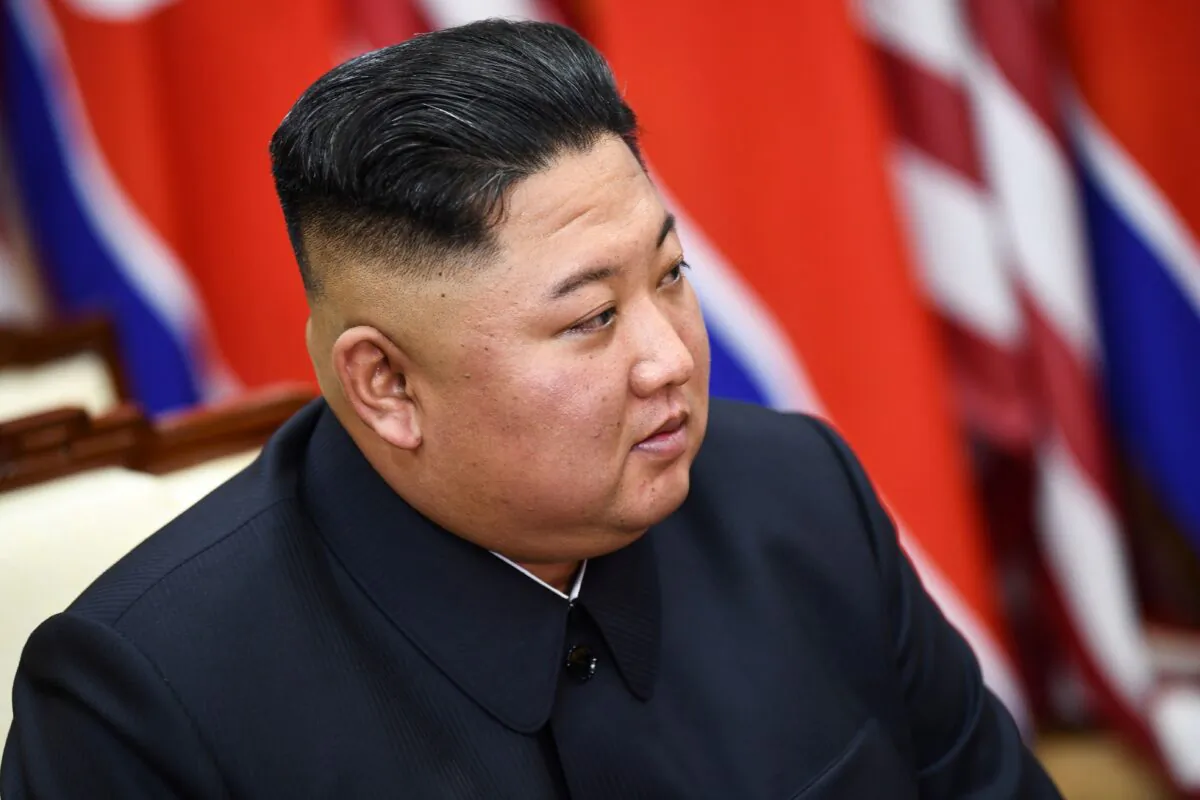 North Korean leader Kim Jong Un attends a meeting on the south side of the Military Demarcation Line that divides North and South Korea, in the Joint Security Area (JSA) of Panmunjom in the Demilitarized zone (DMZ) on June 30, 2019. (Brendan Smialowski/AFP via Getty Images)