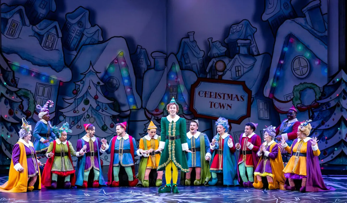 Ben Dow (Buddy) and the cast of “Elf-the Musical.” (Brett Beiner)