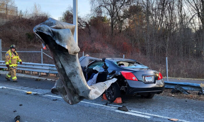 Connecticut Motorist Survives After Steel Guardrail Impales Car From Front to Rear on a Highway