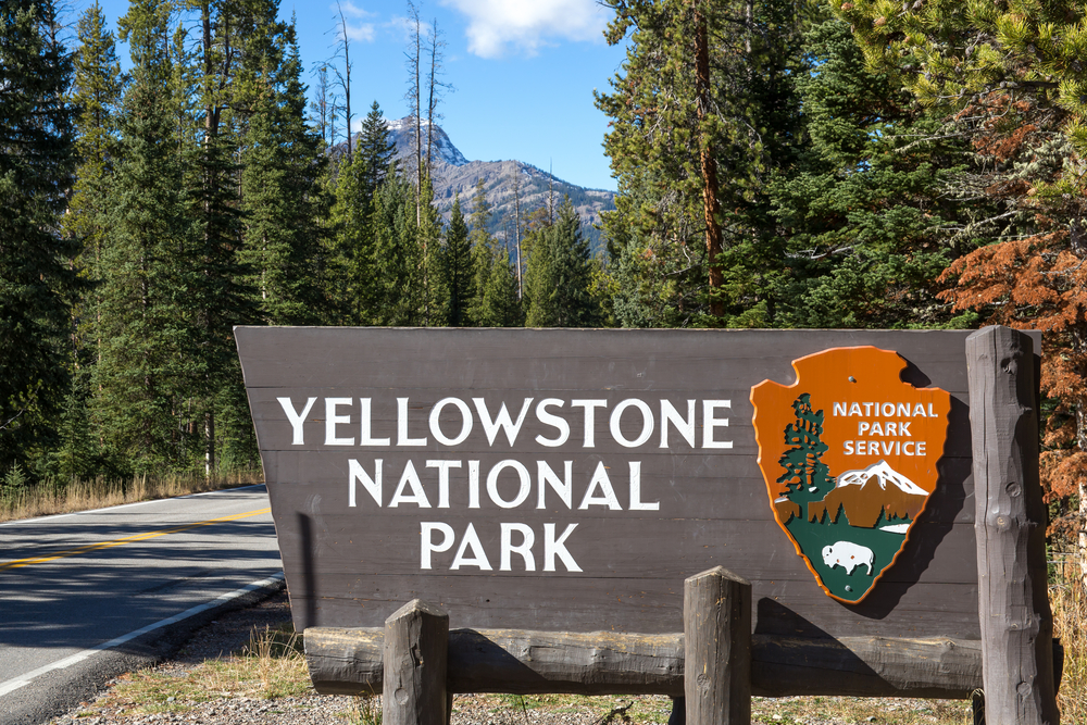 Panneau du parc national de Yellowstone