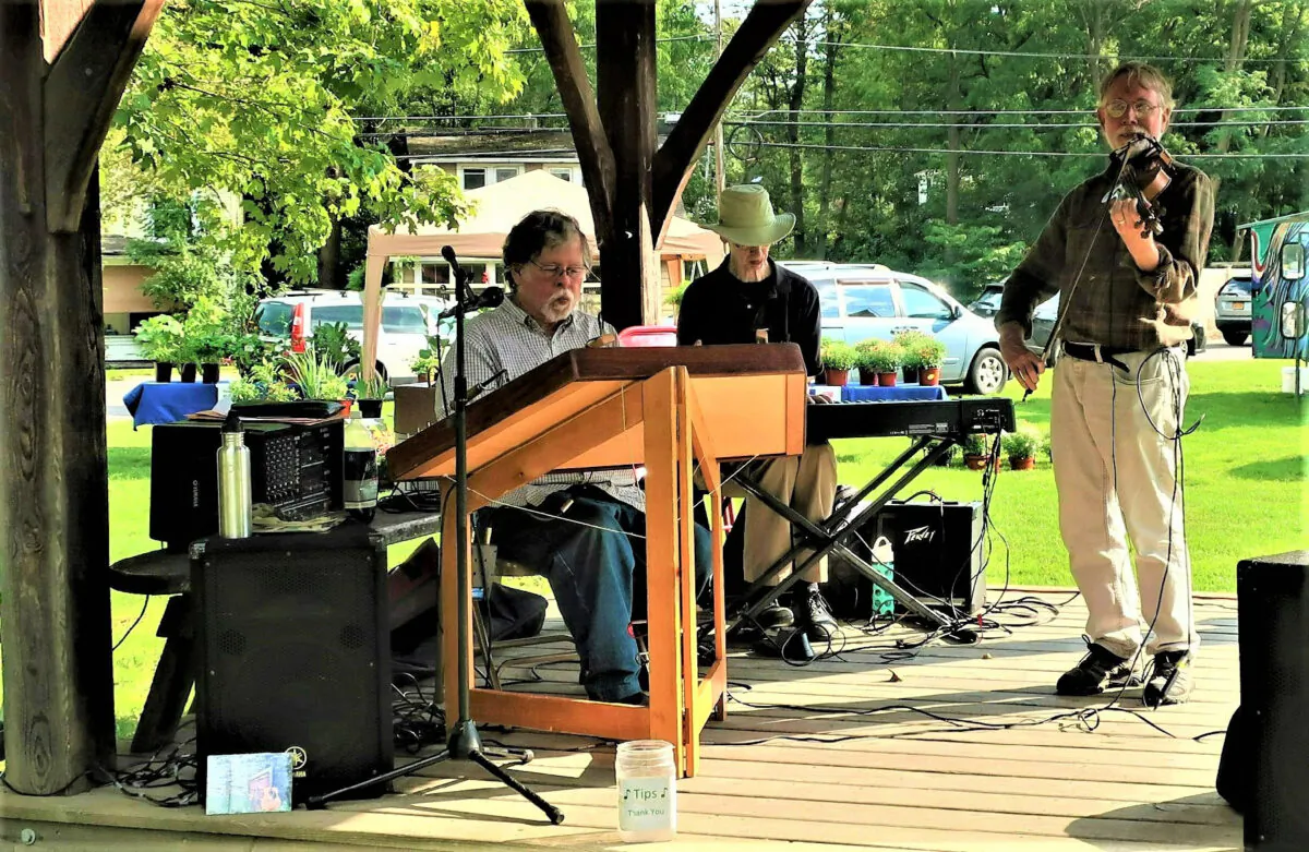 A local band plays at the farmers market in Trumansburg, New York. (Photo courtesy of Victor Block)