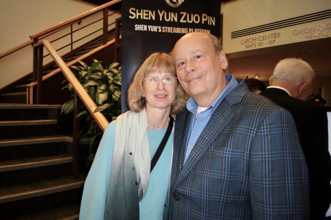 Joe and Laurie Depaolo attended Shen Yun Performing Arts performance at Curtis M. Phillips Center for the Performing Arts, on Jan. 3, 2023. (Dongyu Teng/The Epoch Times)