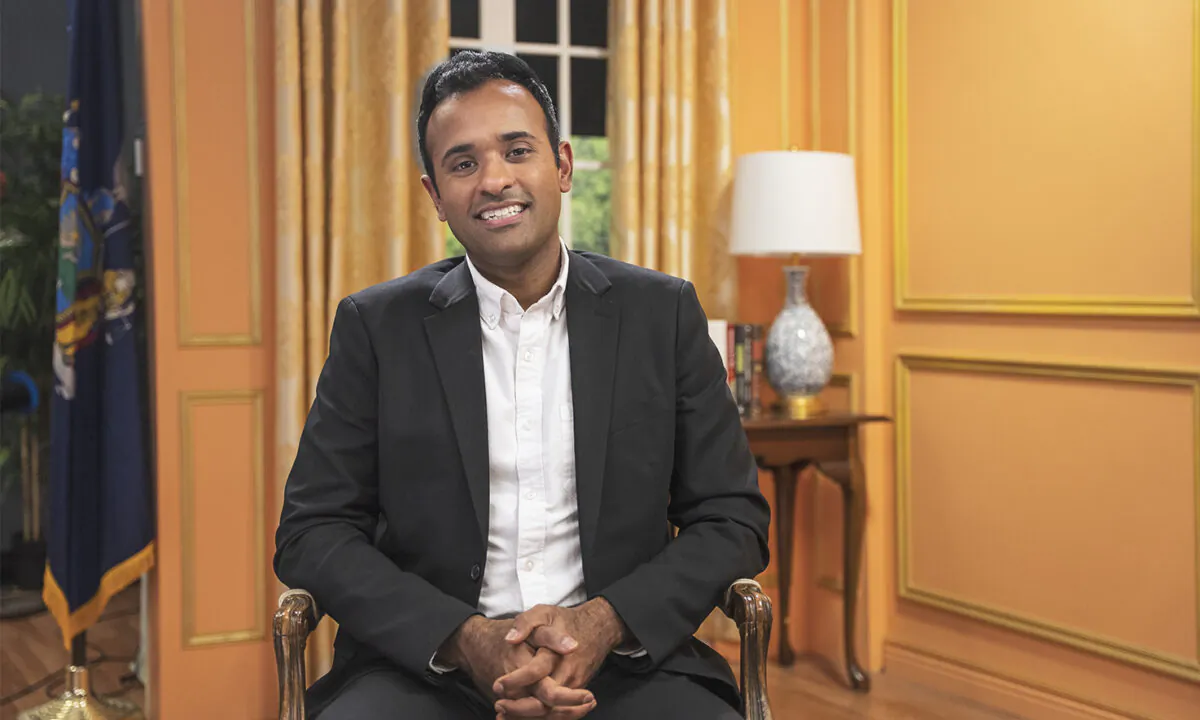 Vivek Ramaswamy, entrepreneur and author. (Jack Wang/The Epoch Times)