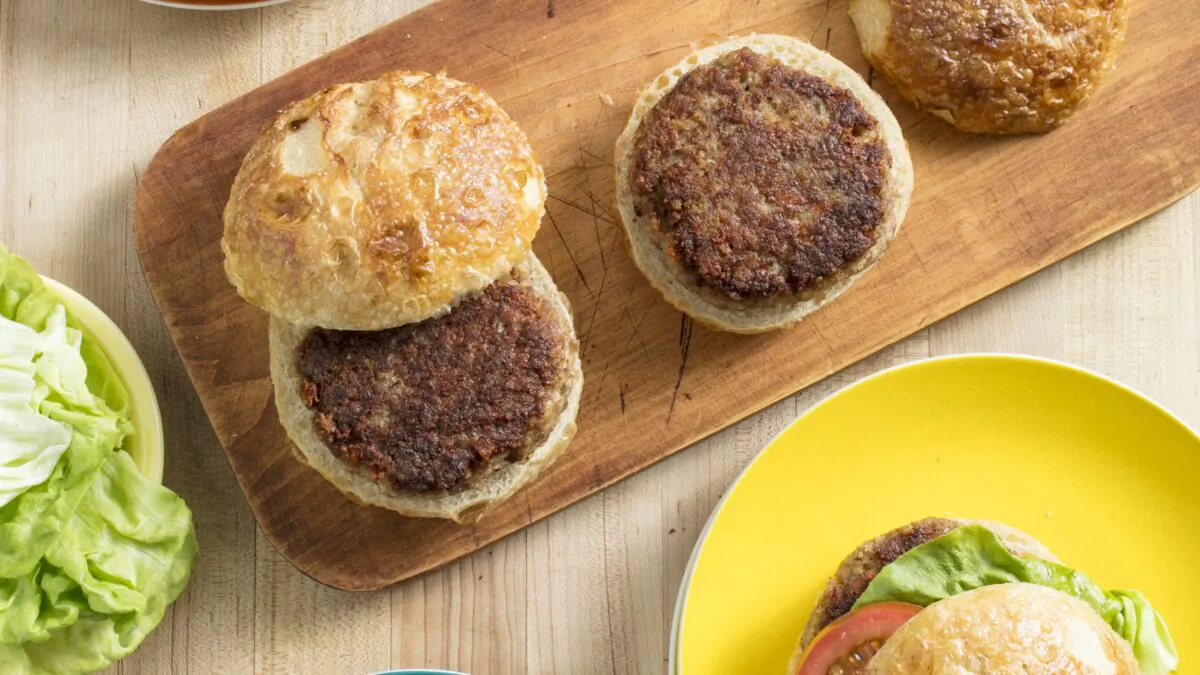 Kids will love the surprise cheese in these burgers! (Sally Staub)