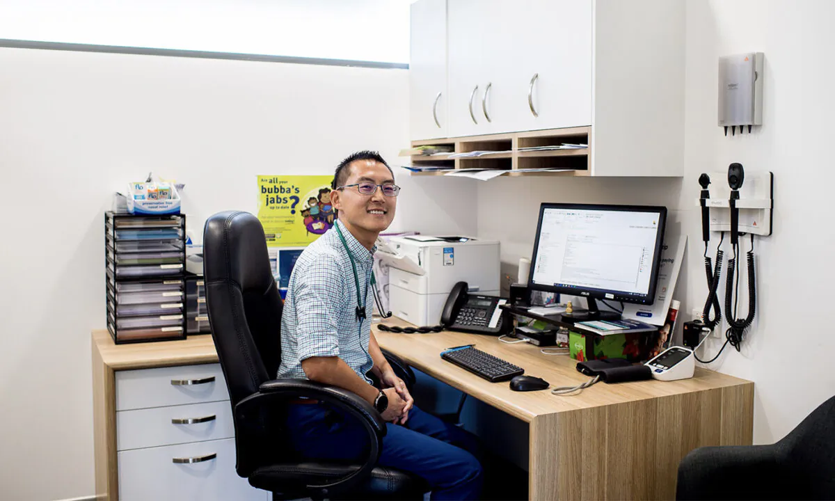 Dr. Wilson Chin in his office. (Facebook/MedCentres Pacific Pines)