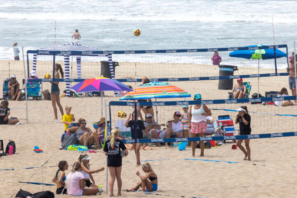 Beach goers recreate at Bruce's Beach in Manhattan Beach, Calif., on July 20, 2022. (David McNew/Getty Images)