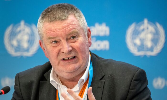 WHO Executive Director of Health emergencies program Michael Ryan gestures during a press conference at the World Health Organization's headquarters in Geneva, on Dec. 14, 2022. (Fabrice Coffrini/AFP via Getty Images)