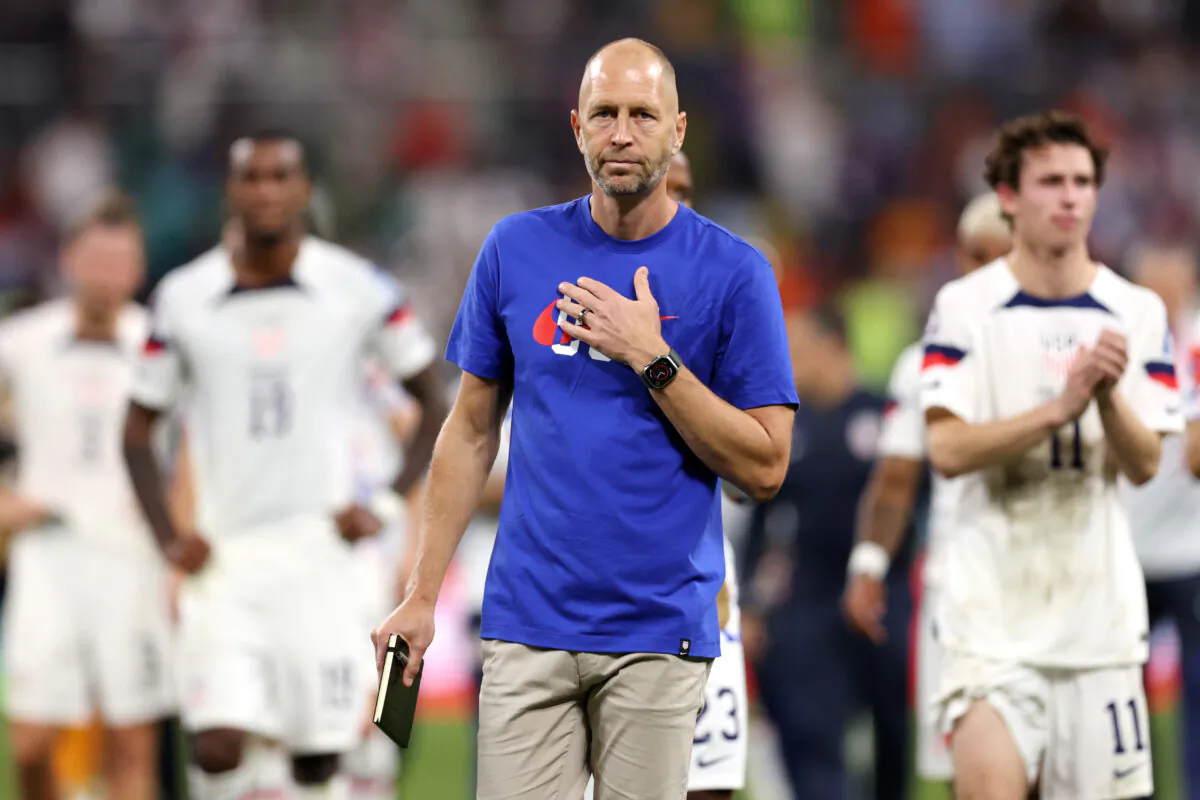 Gregg Berhalter, Head Coach of United States, reacts after the team's defeat during the FIFA World Cup Qatar 2022 Round of 16 match between Netherlands and USA at Khalifa International Stadium in Doha, Qatar on Dec. 3, 2022. (Clive Brunskill/Getty Images)