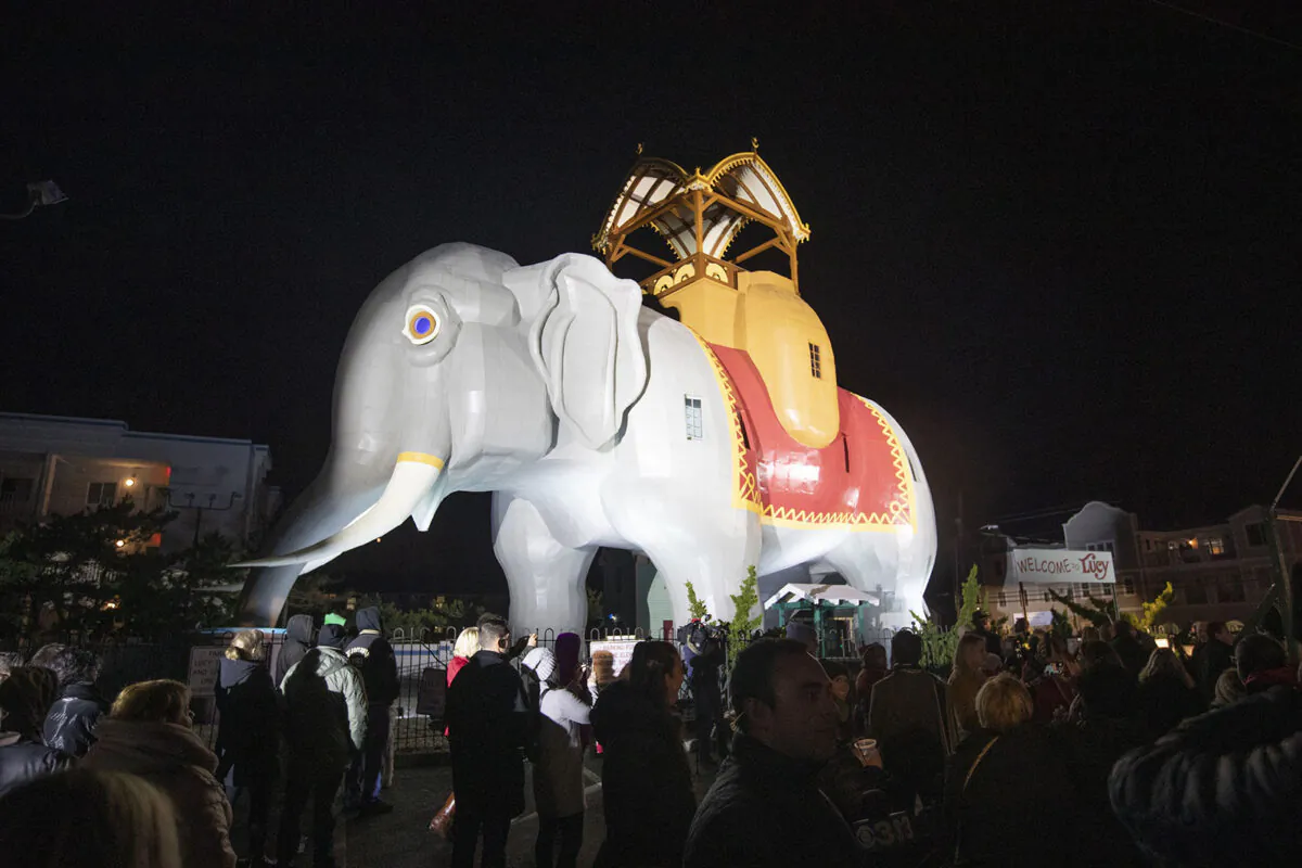 Lucy the Elephant was officially unveiled in December in Margate, New Jersey, after a $2.4 million renovation. (Charles Fox/The Philadelphia Inquirer/TNS)