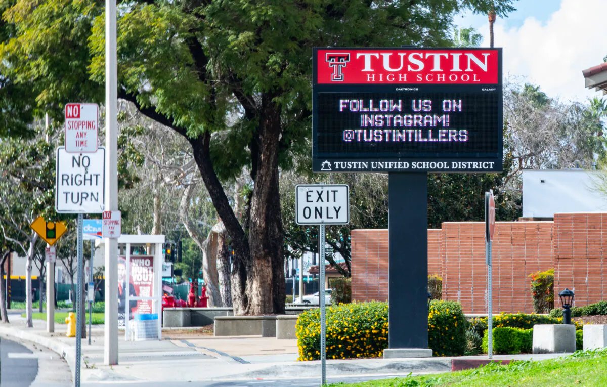Tustin High School in Tustin, Calif., on Jan. 5, 2023. (John Fredricks/The Epoch Times)