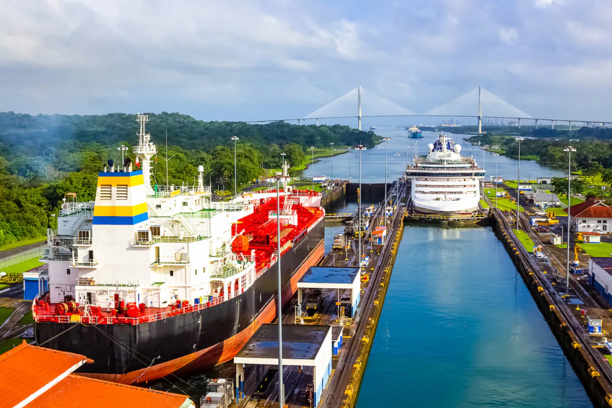View of the Panama Canal from a cruise ship. (Solarisys/Shutterstock)
