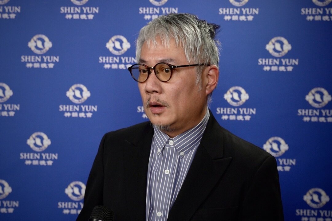 Benson Wang at the Shen Yun Performing Arts performance at New Victoria Theatre, Woking, England, on Jan. 5, 2023. (NTD)