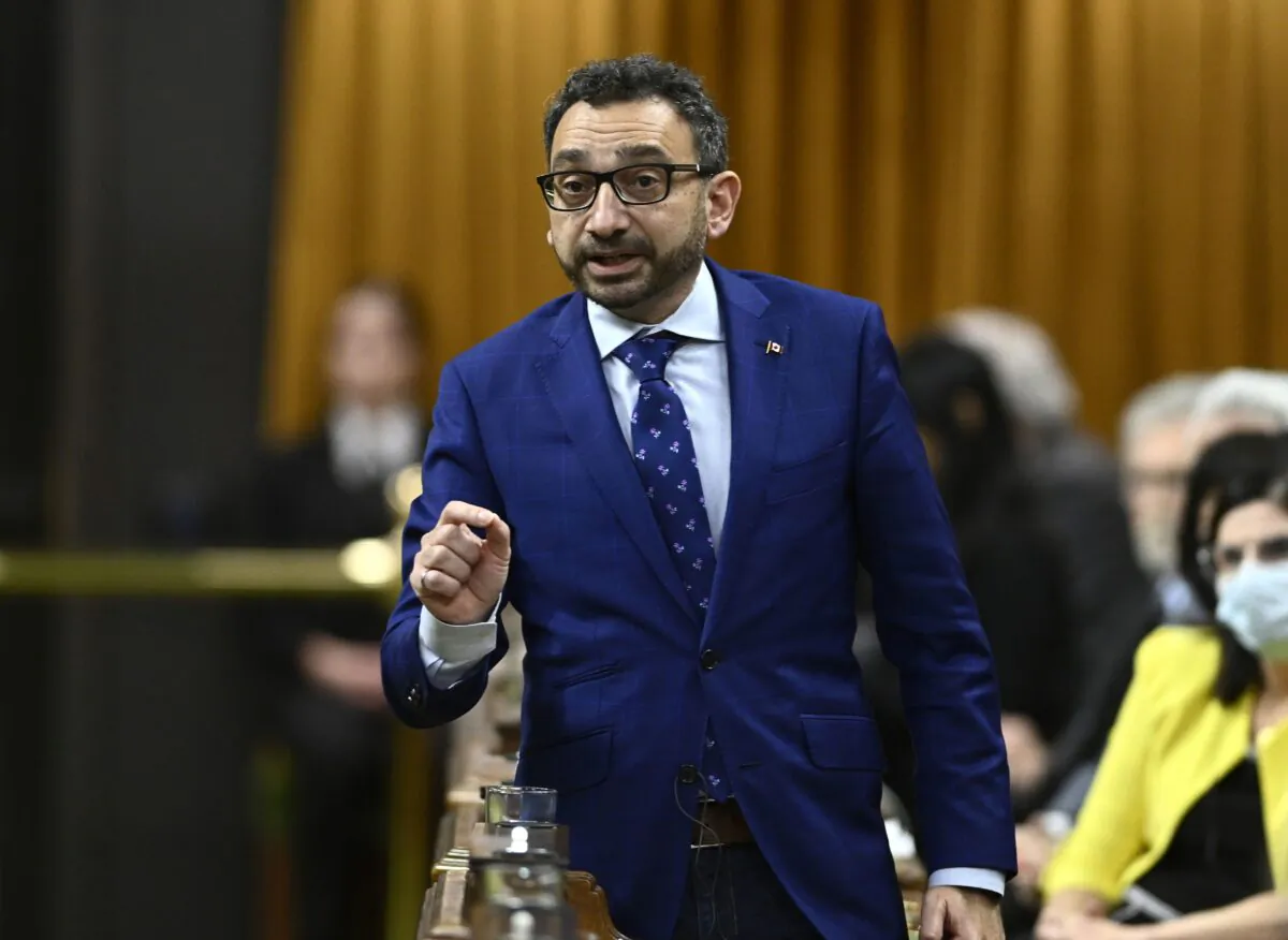 Minister of Transport Omar Alghabra rises during question period in the House of Commons in Ottawa on Dec. 1, 2022. (The Canadian Press/Justin Tang)