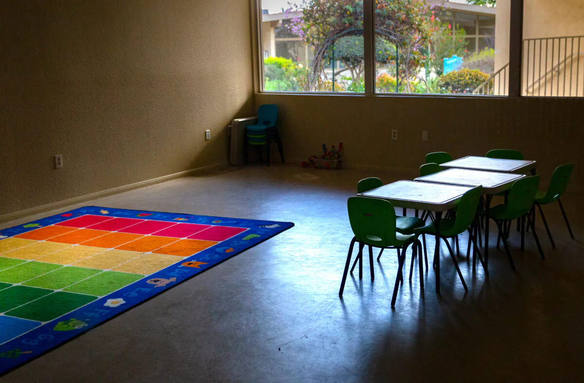 An elementary school classroom in Orange, Calif., on March 11, 2021. (John Fredricks/The Epoch Times)