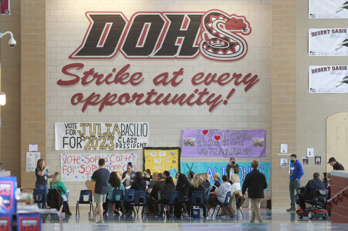 The Desert Oasis High School in Las Vegas on Feb. 22, 2020. (Ronda Churchill/AFP via Getty Images)
