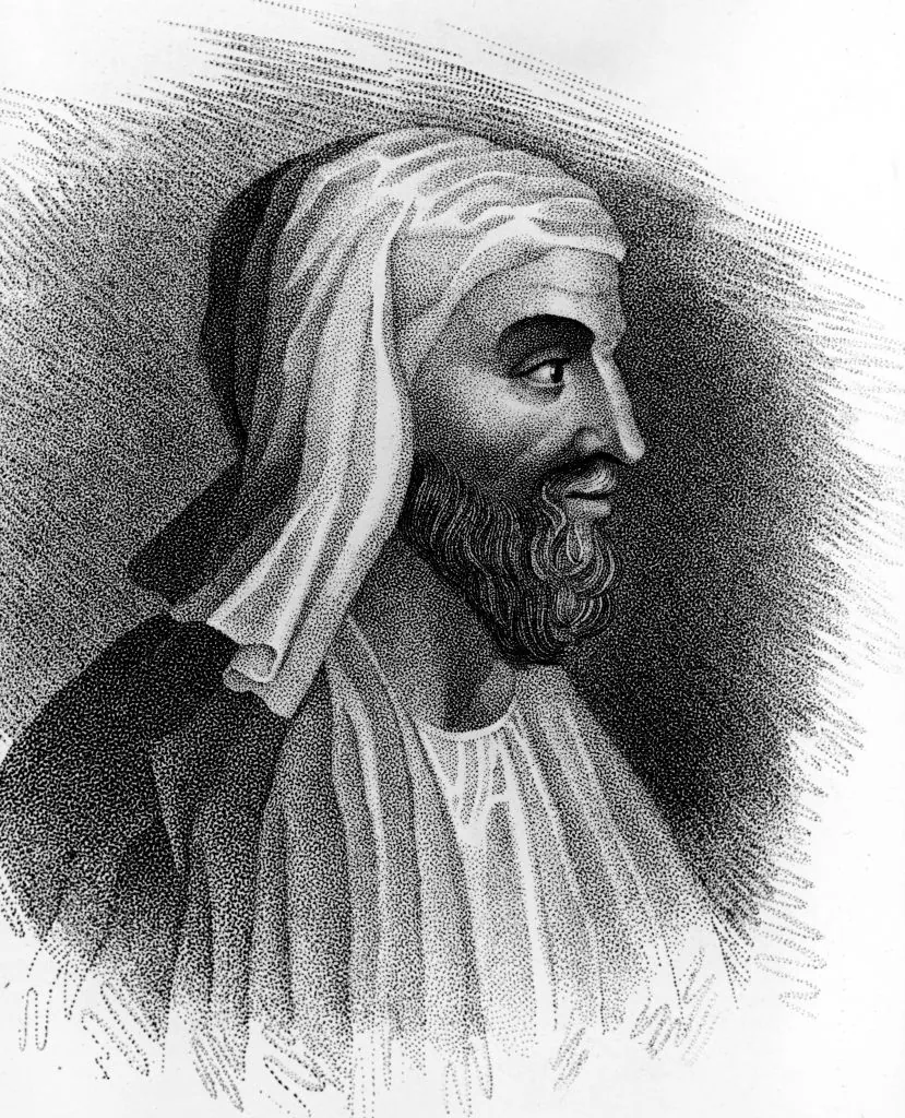 A portrait of Greek historian Plutarch (46 C.E.–120 C.E.), circa 80 C.E. (Engraving by Kean Collection/Getty Images)