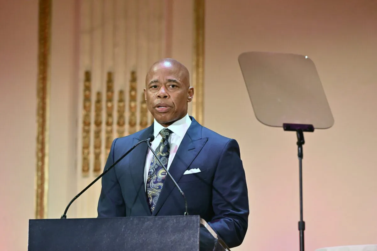 New York City Mayor Eric Adams speaks onstage during NYC & Company Foundation Visionaries & Voices Gala at The Plaza Hotel in New York City on Dec. 5, 2022. (Slaven Vlasic/Getty Images for NYC & Company Foundation)