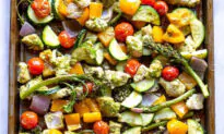 One Pan Pesto Chicken and Vegetables