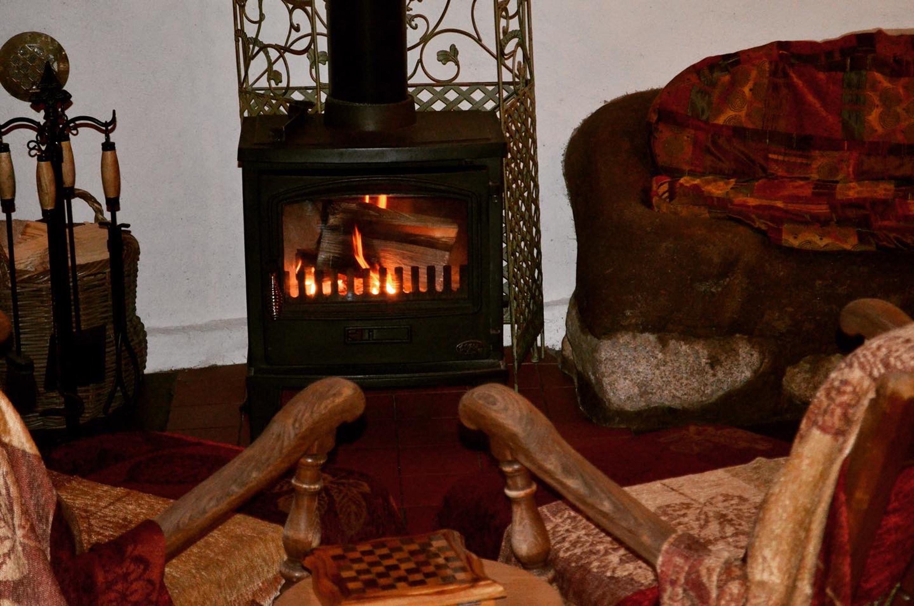 Hideaway Under the Stars interior showing fireplace