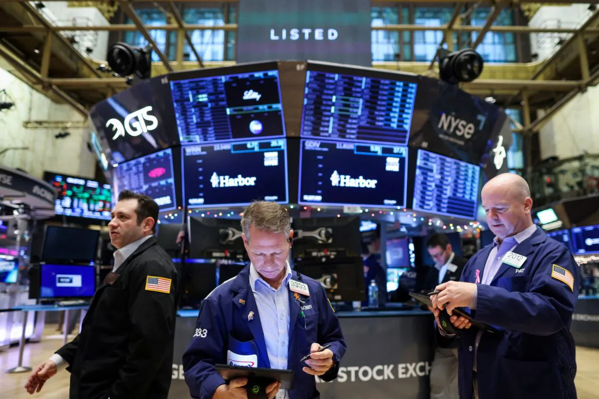 Traders work on the trading floor at the New York Stock Exchange in New York City, on Jan. 5, 2023. (Andrew Kelly/Reuters)