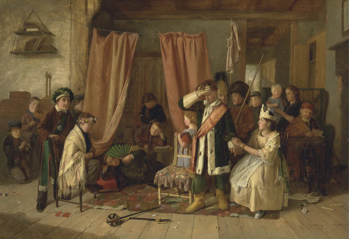 Mark Twain loved the theater and so he wrote a play. “Children Acting the ‘Play Scene’ from ‘Hamlet,’ Act II, Scene ii,” 1863, by Charles Hunt. Oil on canvas. Yale Center for British Art, New Haven, Connecticut. (Public Domain)