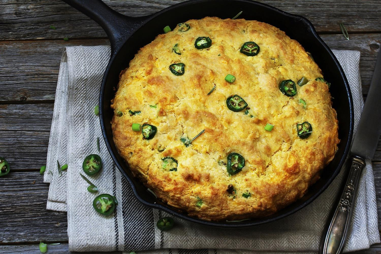 Cast Iron Skillet Jalapeño Cornbread - Seasons and Suppers