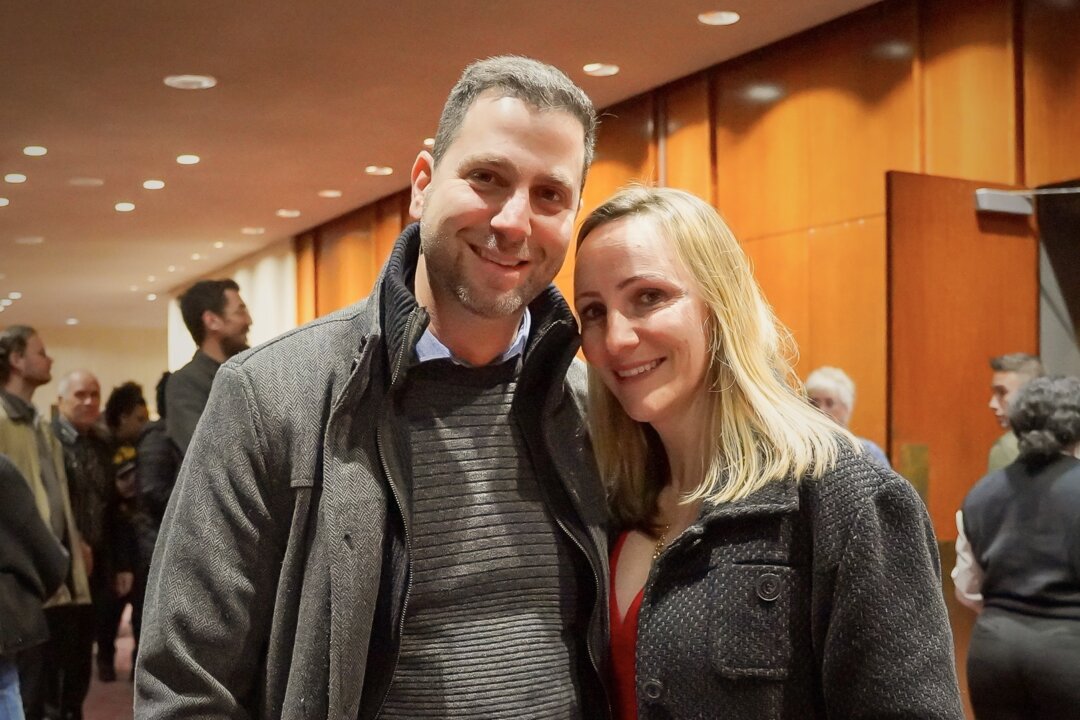 Dr. Fadee Bittar and Jasmine Bittar attended Shen Yun Performing Arts at the Chrysler Hall, on Jan. 7, 2023. (Terri Wu/The Epoch Times)