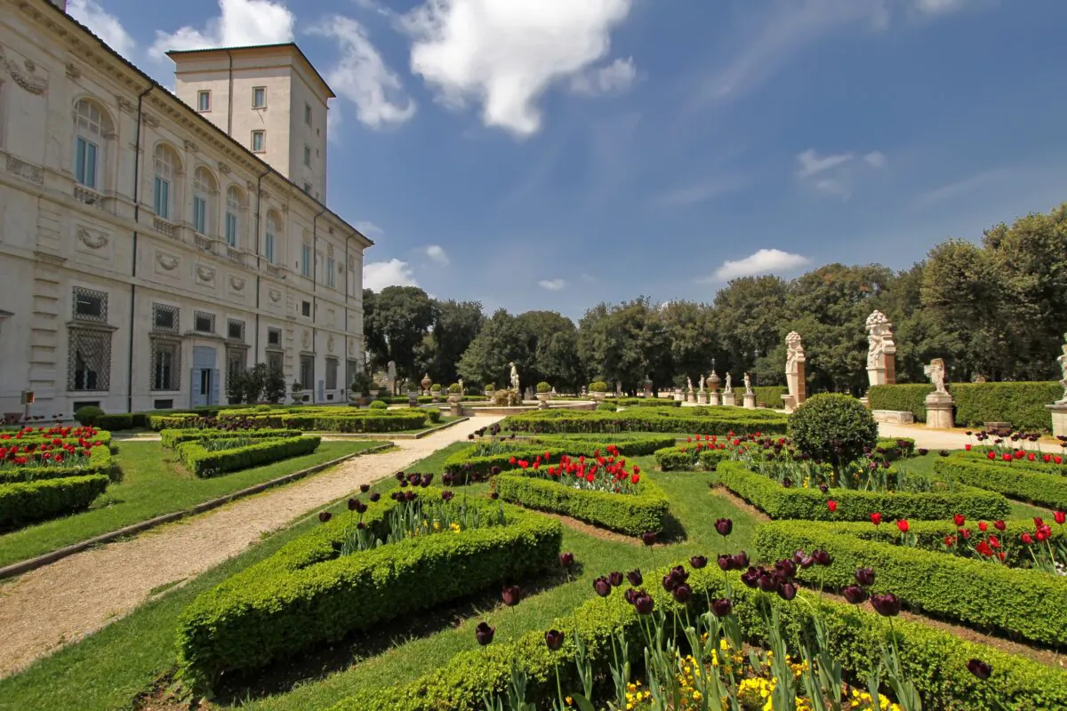Villa Borghese is also known as the Villa Pinciana, and is the third largest public park in Rome at 198 acres. Unlike other Renaissance villas, the park is the main attraction and the buildings support the beauty of the garden landscape. Here, a side view of the facade of the Galleria graces just one part of the estate’s English gardens. (BGStock72/Shutterstock)