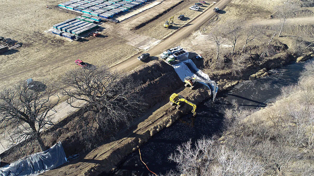 Active response to the Milepost 14 oil spill location in Washington County, Kansas, on Dec. 30, 2022. (Courtesy of TC Energy)