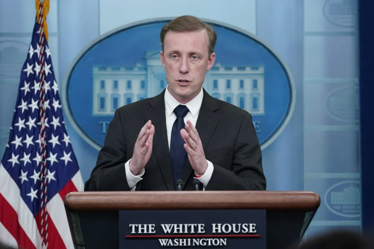 White House national security adviser Jake Sullivan speaks during the daily briefing at the White House on Dec. 12, 2022. (Susan Walsh/AP Photo)