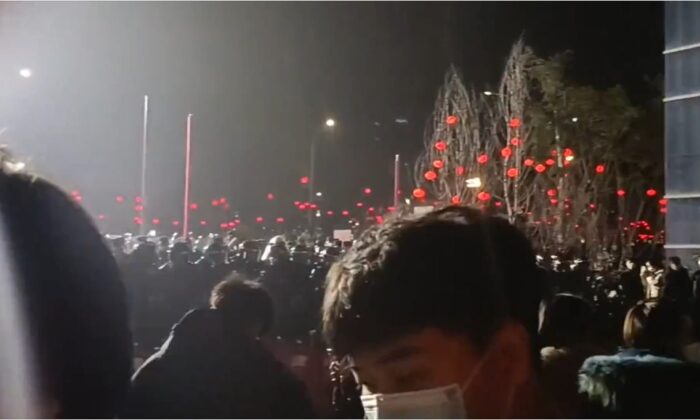 Protests broke out in Zybio, Chongqing, China, on Jan. 7, 2023. (Screenshot via The Epoch Times)