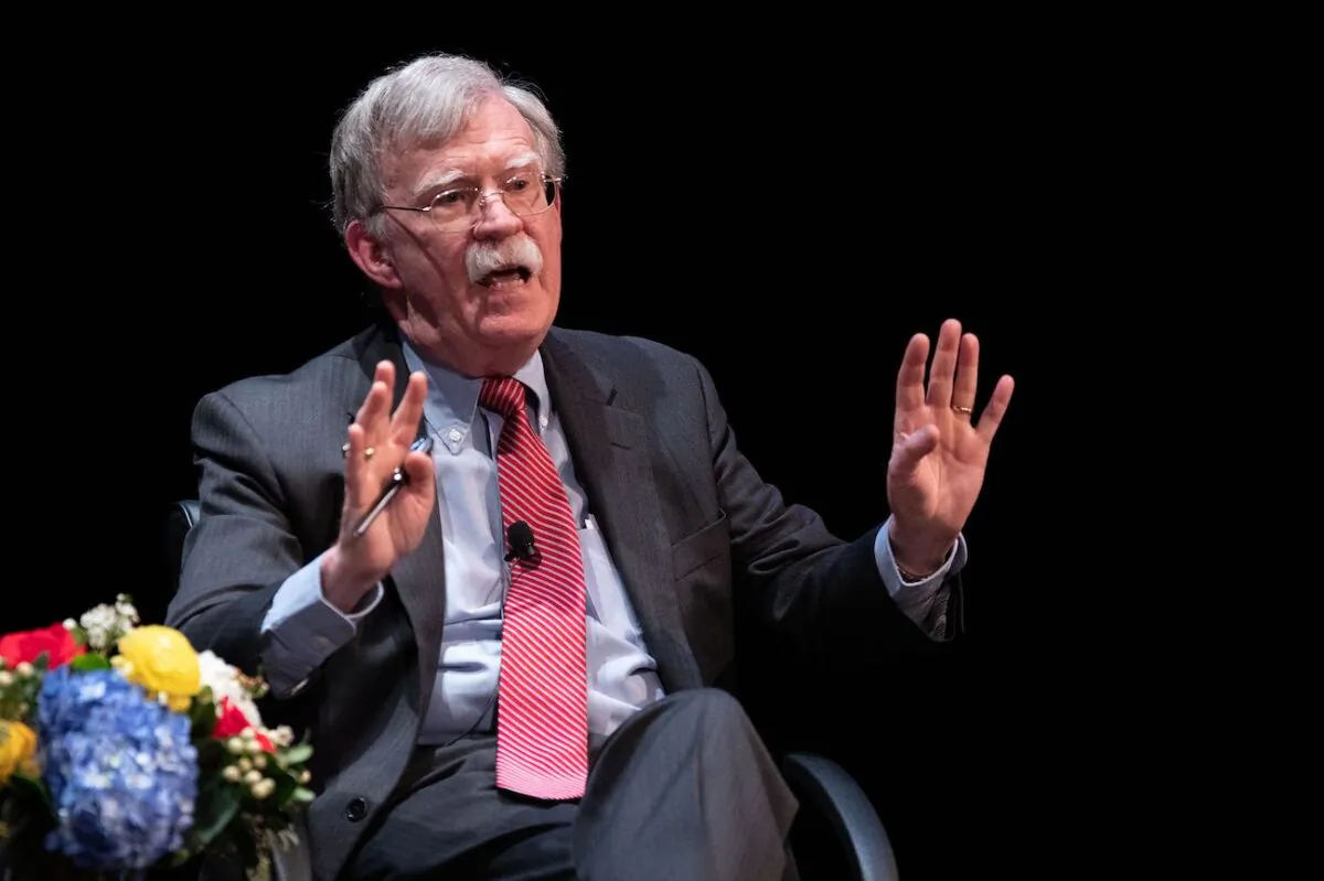 Former National Security adviser John Bolton speaks on stage during a public discussion at Duke University in Durham, North Carolina on Feb. 17, 2020.(Logan Cyrus/AFP via Getty Images)