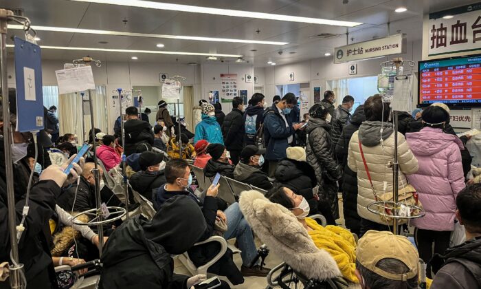 People wait in the emergency department of a hospital in Beijing, China, on Jan. 3, 2023. (Jade Gao/AFP via Getty Images)