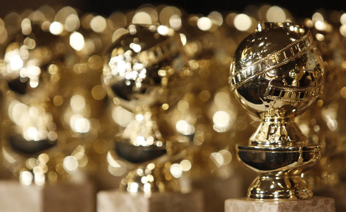 Golden Globe statuettes are seen during a news conference at the Beverly Hilton Hotel in Beverly Hills, Calif., on Jan. 6, 2009. (Matt Sayles/AP Photo)