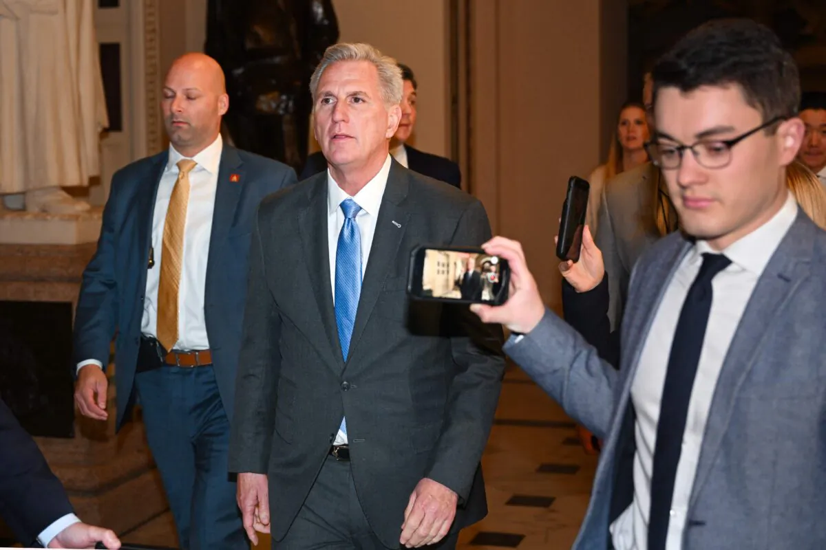 House Speaker Kevin McCarthy heads to the Speaker's Ceremonial Office at the U.S. Capitol in Washington on Jan. 9, 2023. (Mandel Ngan/AFP via Getty Images)