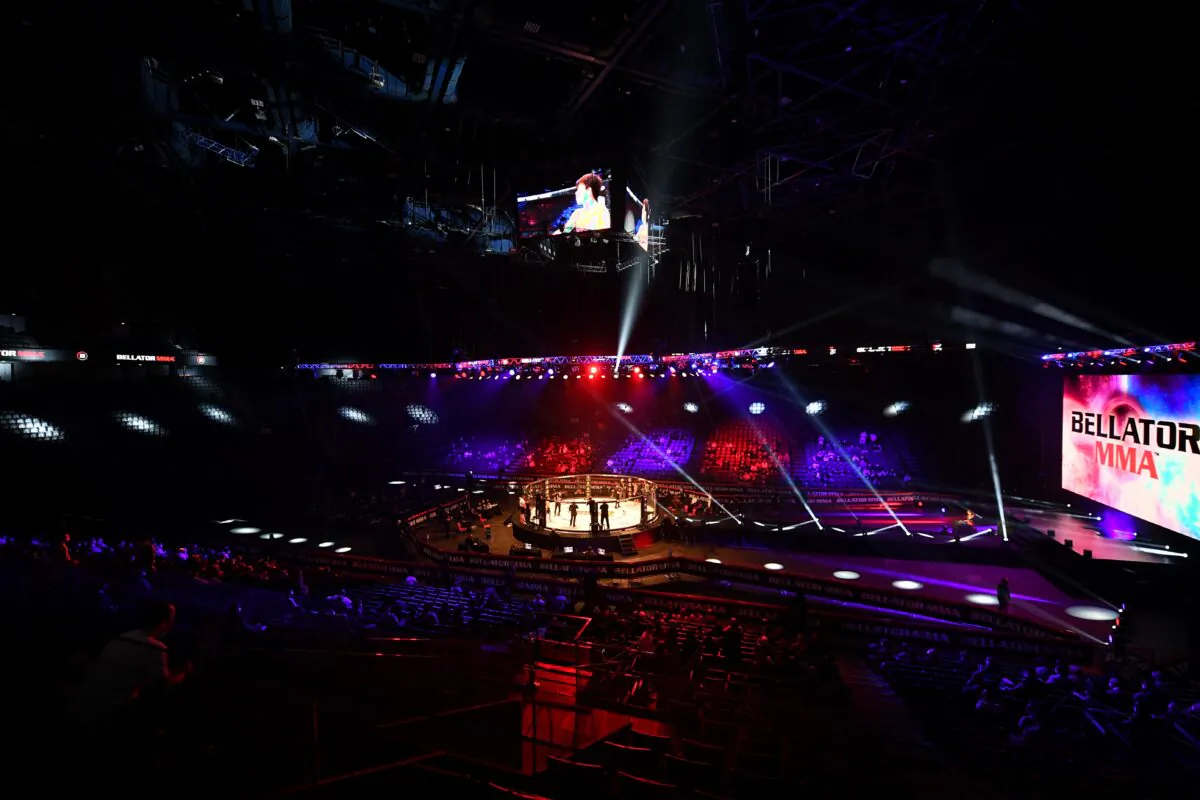 A general view of the ring during France's biggest official MMA event on October 10, 2020. (Franck Fife/AFP via Getty Images)