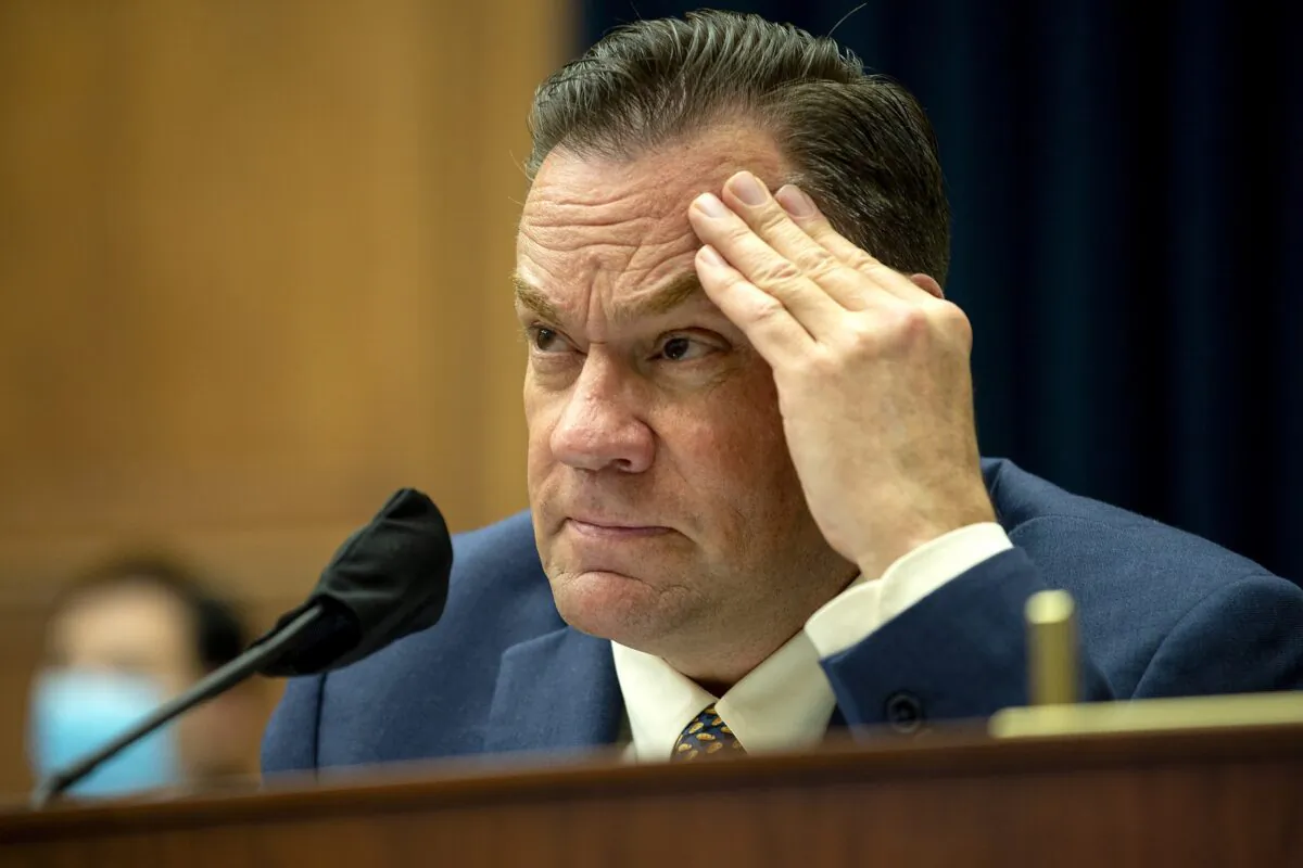 Rep. Russ Fulcher (R-Idaho) attends a House Natural Resources Committee hearing examining Park Police response to Lafayette Square protests in Washington on June 29, 2020. (Bonnie Cash-Pool/Getty Images)