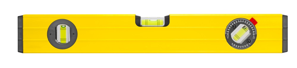 Yellow,Building,Level,,Isolated,On,A,White,Background.