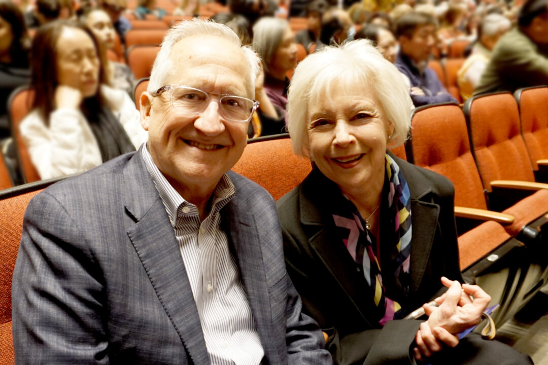 Ben and Jackie Mereness at the Shen Yun Performing Arts performance at Amarillo Civic Center, Texas, on Jan. 10, 2023. (Sally Sun/The Epoch Times)
