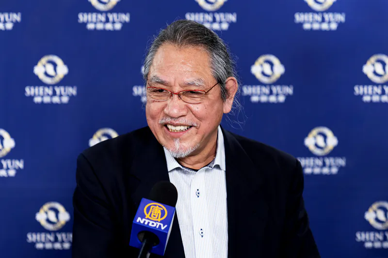 Mr. Ooduki Shizi, president of the Food Hygiene Association, attends Shen Yun Performing Arts at the Hyogo Performing Arts Center in Nishinomiya, Japan, on the afternoon of Jan. 9, 2023. (Annie Gong/The Epoch Times)