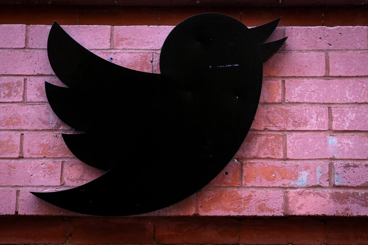The Twitter logo outside the offices in New York on Nov. 9, 2022. (Brendan McDermid/Reuters)