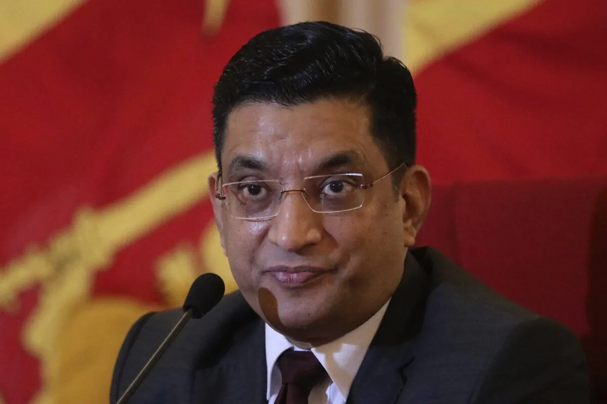 Foreign minister of Sri Lanka Ali Sabry speaks during a media conference in Colombo, Sri Lanka, Sept. 5, 2022. (The Canadian Press/AP-STR)