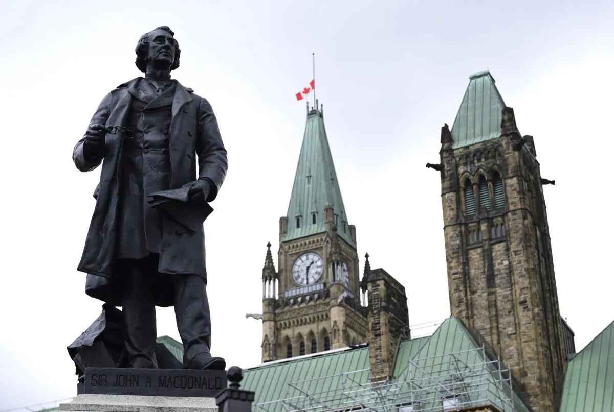 A statue of former Canadian Prime Minister Sir John A. Macdonald is pictured on Parliament Hill in Ottawa in a file photo. (The Canadian Press/Sean Kilpatrick)