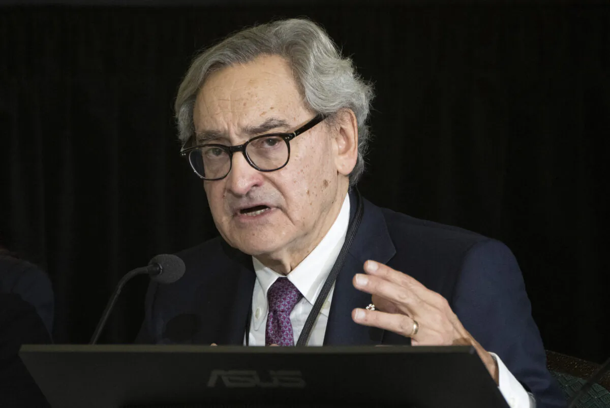 Then-Deputy Finance Minister Michael Sabia responds to a question as he testifies at the Public Order Emergency Commission in Ottawa on Nov. 17, 2022 . (The Canadian Press/Adrian Wyld)