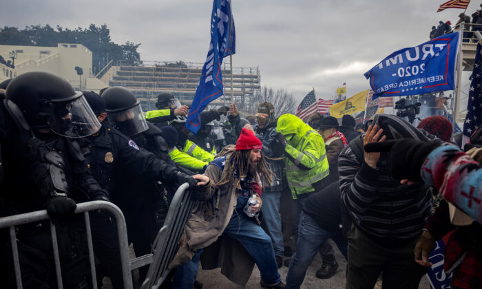 Trump supporters clash with police and security forces at the U.S. Capitol in Washington, on Jan. 6, 2021. (Brent Stirton/Getty Images)