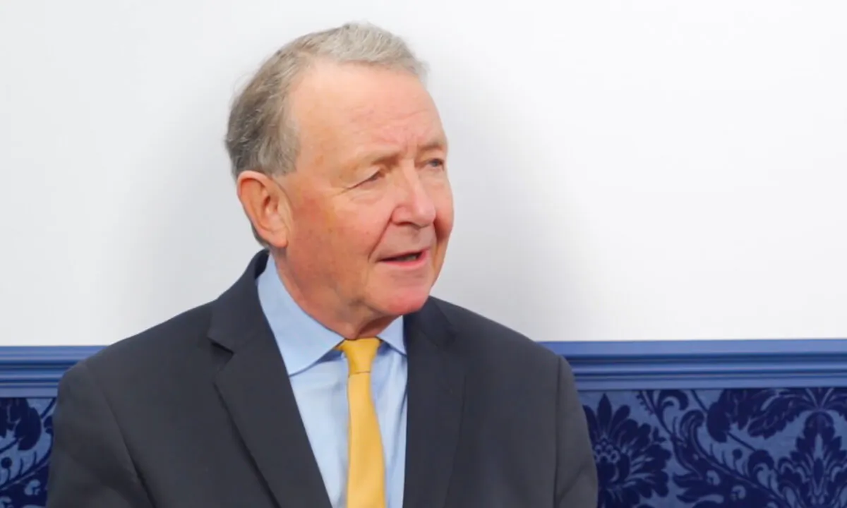 Crossbench peer Lord David Alton speaks to NTD's "British Thought Leaders" program in London on Nov. 22, 2022. (Screenshot via The Epoch Times)
