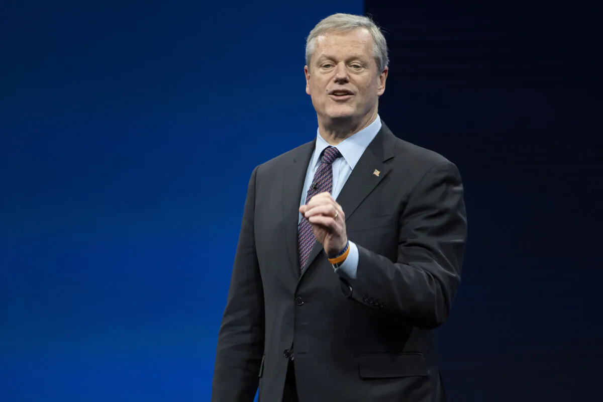 Incoming NCAA president Charlie Baker speaks during the NCAA Convention in San Antonio, Texas, on Jan. 12, 2023. (Darren Abate/AP Photo)