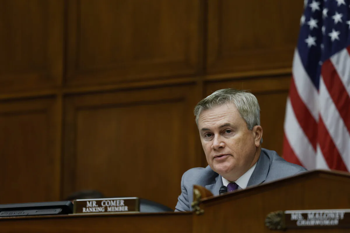 House Oversight Committee Chair Rep. James Comer (R-Ky.) maintains his 'SHOW UP Act’ does not prevent federal agencies from allowing staff to telework, but requires they must first ensure constituent services are either sustained or improved. (Anna Moneymaker/Getty Images)
